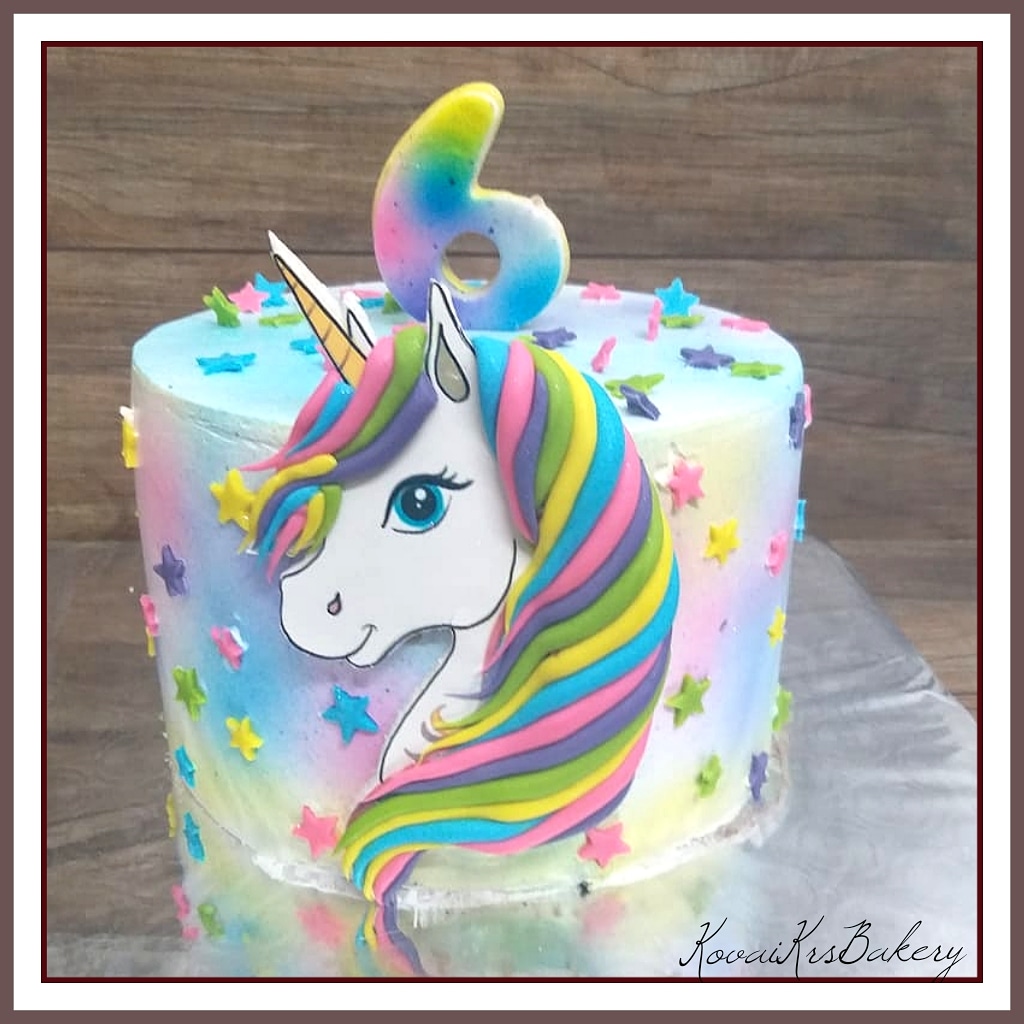 Unicorn themed birthday cake - Cakes ::